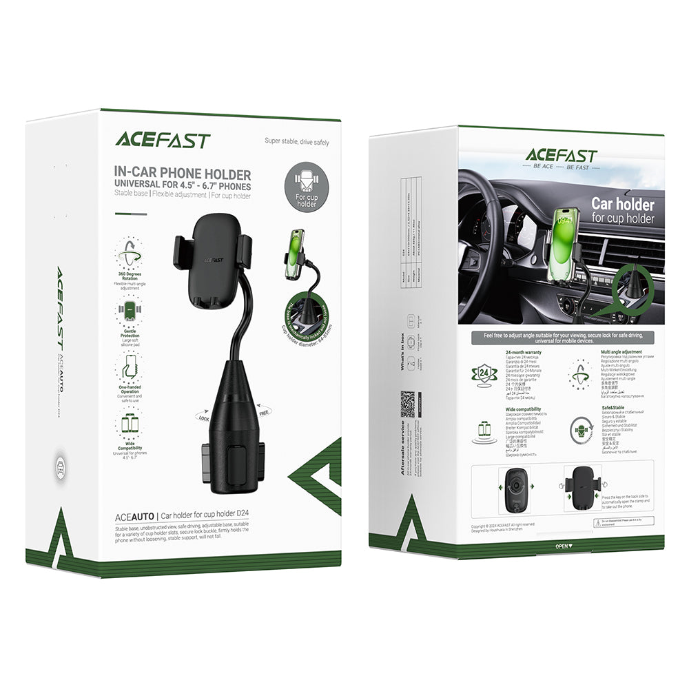 Βάση Αυτοκινήτου Acefast D24, 4.5inch - 6.7inch, Μαύρο