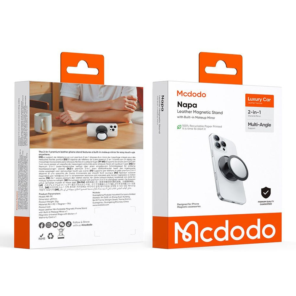 Υποστήριξη Δαχτυλιδιού McDodo MR-7912 2σε1, Παγκόσμιο, Μαύρο