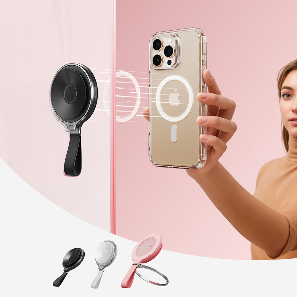 Υποστήριξη Δαχτυλιδιού ESR HaloLock Δερμάτινη, Παγκόσμια, Μαύρη