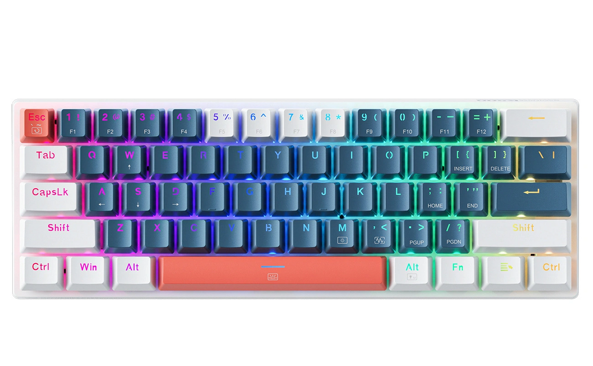 Πληκτρολόγιο Gaming Ενσύρματο USB Machenike K500-B61 Μηχανικό, RGB, Φωτισμός Πίσω, Καφέ, Μπλε Άσπρο