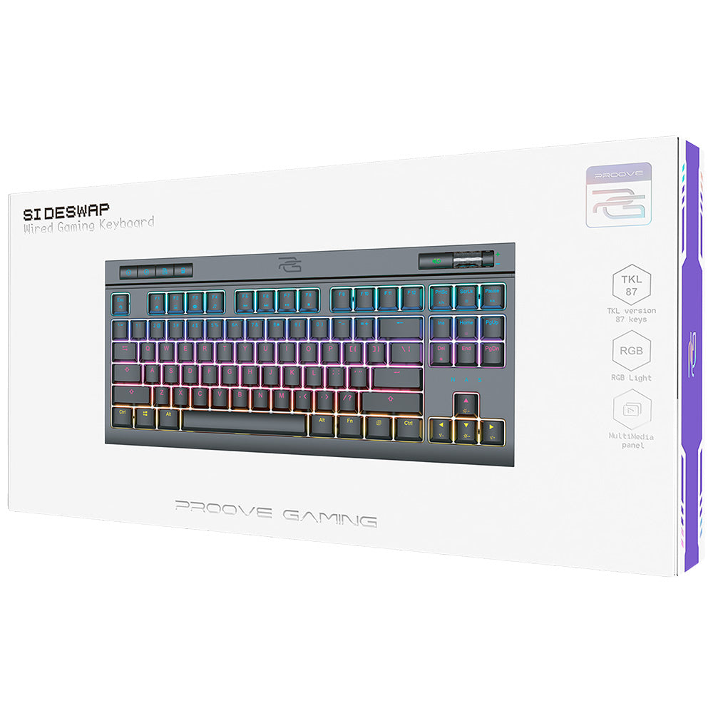 Πληκτρολόγιο Gaming Wired USB Proove Sideswap, RGB, 1.5m, Μαύρο CKSIEN00022401