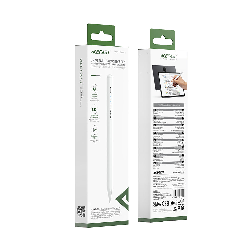 Touch Pen Acefast V1, Ενεργή Έκδοση, Λευκό