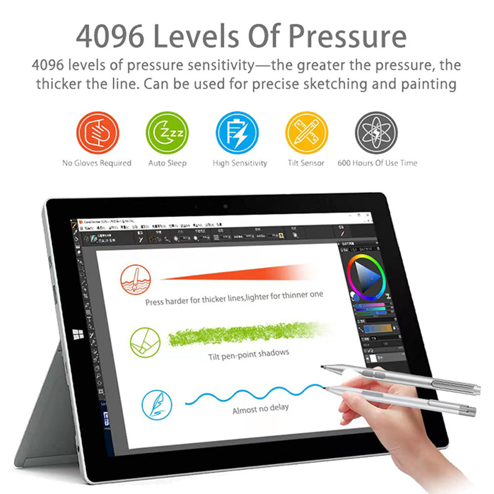 Touch Pen Techsuit F94S για Microsoft Surface / Asus Transformer / Zen / Vivobook / HP Envy / Pavilion / Spectre, Ενεργή Έκδοση, Μαύρο