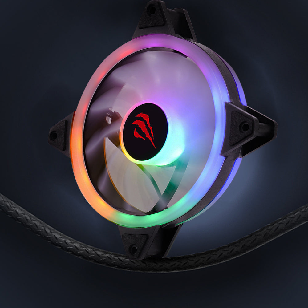 HAVIT F2089 Fan, RGB, 1200RPM, 35dB, 1.32W, Black