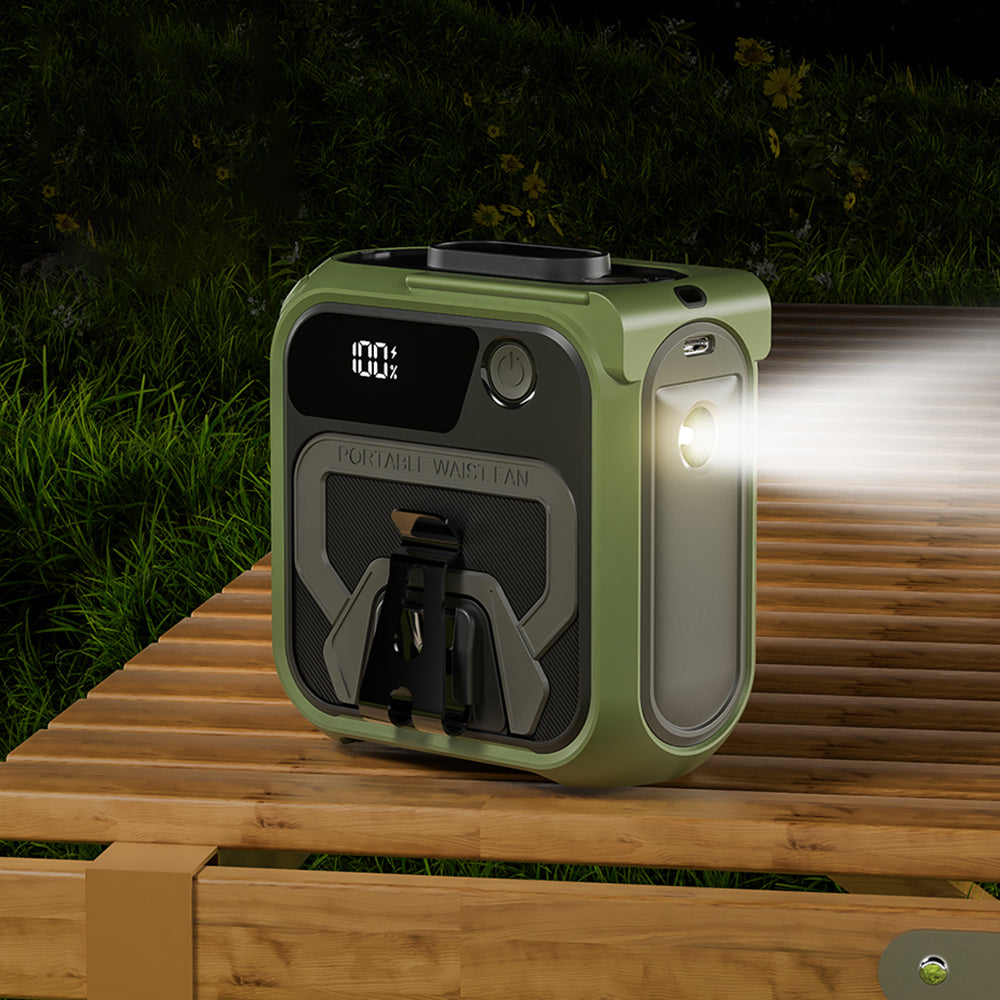 Φορητός Ανεμιστήρας Techsuit Z13 με εξωτερική μπαταρία 10000mAh, Πράσινο