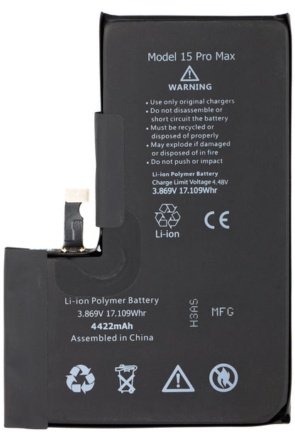 Μπαταρία Apple iPhone 15 Pro Max, με ενσωμάτωση Ταινίας Flex BMS (δεν απαιτείται συγκόλληση επαφών)