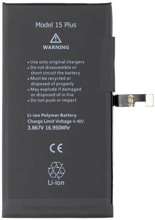 Μπαταρία Apple iPhone 15 Plus, με ενσωμάτωση Ταινίας Flex BMS (δεν απαιτείται συγκόλληση επαφών)