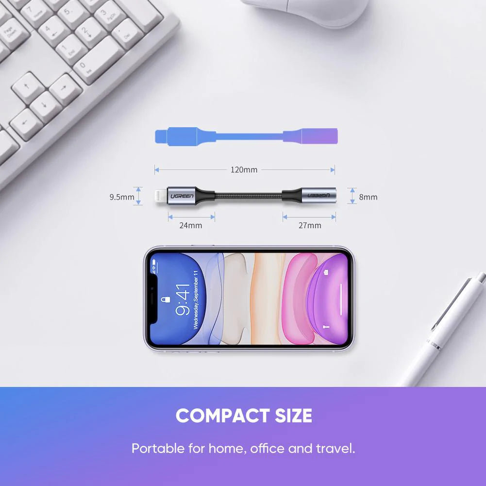 Lightning Audio Adapter - 3.5mm UGREEN US211 (30756), Black