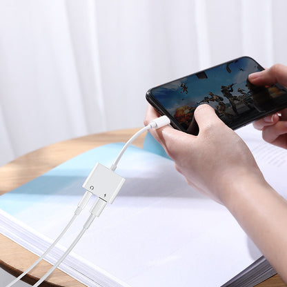 Αντάπτορας Ήχου Lightning σε Lightning Joyroom S-Y104 Ben, με θύρα φόρτισης Lightning, Λευκό