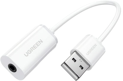 Προσαρμογέας Ήχου UGREEN US206, USB-A - 3.5mm, Λευκό
