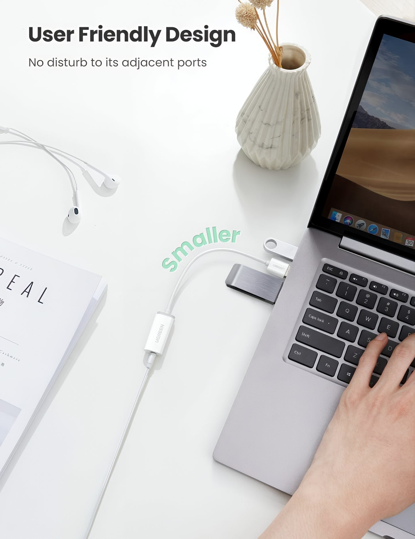Προσαρμογέας Ήχου UGREEN US206, USB-A - 3.5mm, Λευκό