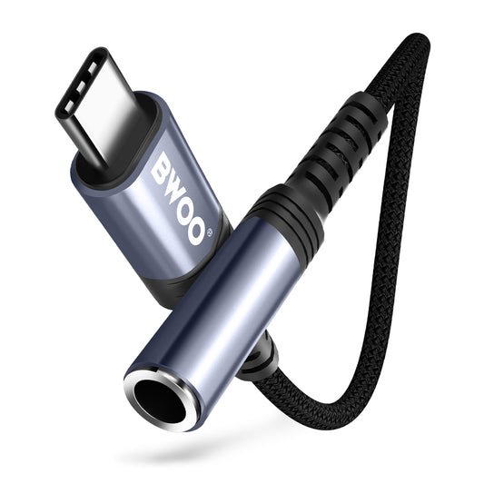 USB-C to 3.5mm Audio Adapter BWOO BZ47, Black