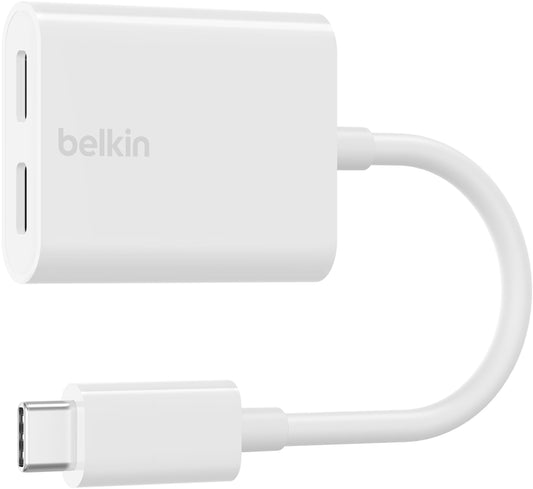 Προσαρμογέας Ήχου USB-C - USB-C / USB-C Belkin RockStar, Λευκός F7U081btWH