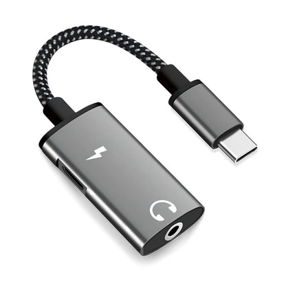 Προσαρμογέας Ήχου USB-C - USB-C / 3.5mm Techsuit AC22 AcustiCore, Γκρι