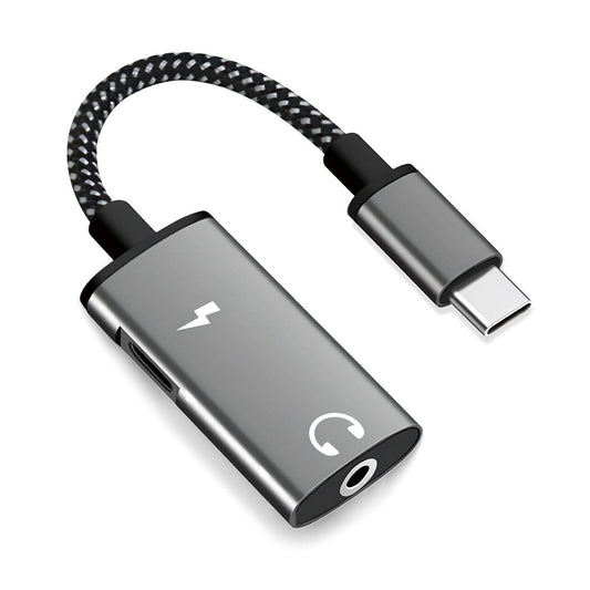 Προσαρμογέας Ήχου USB-C - USB-C / 3.5mm Techsuit AC22 AcustiCore, Γκρι