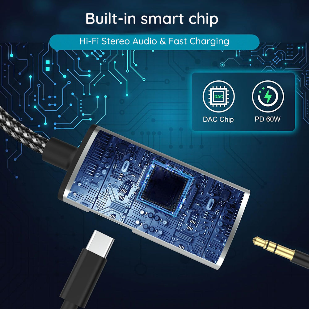 Προσαρμογέας Ήχου USB-C - USB-C / 3.5mm Techsuit AC22 AcustiCore, Γκρι