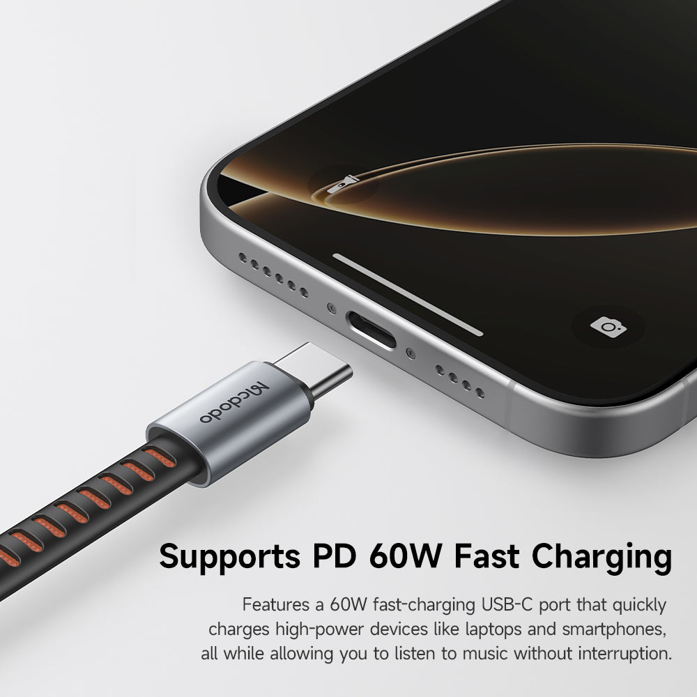 Προσαρμογέας Ήχου USB-C - USB-C / USB-C McDodo CA-3370, Γκρι