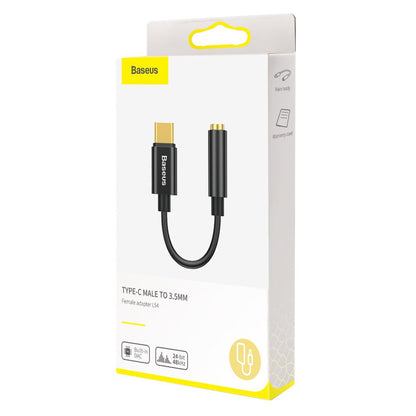 Προσαρμογέας ήχου USB-C - 3,5 mm Baseus L54, μαύρο CATL54-01