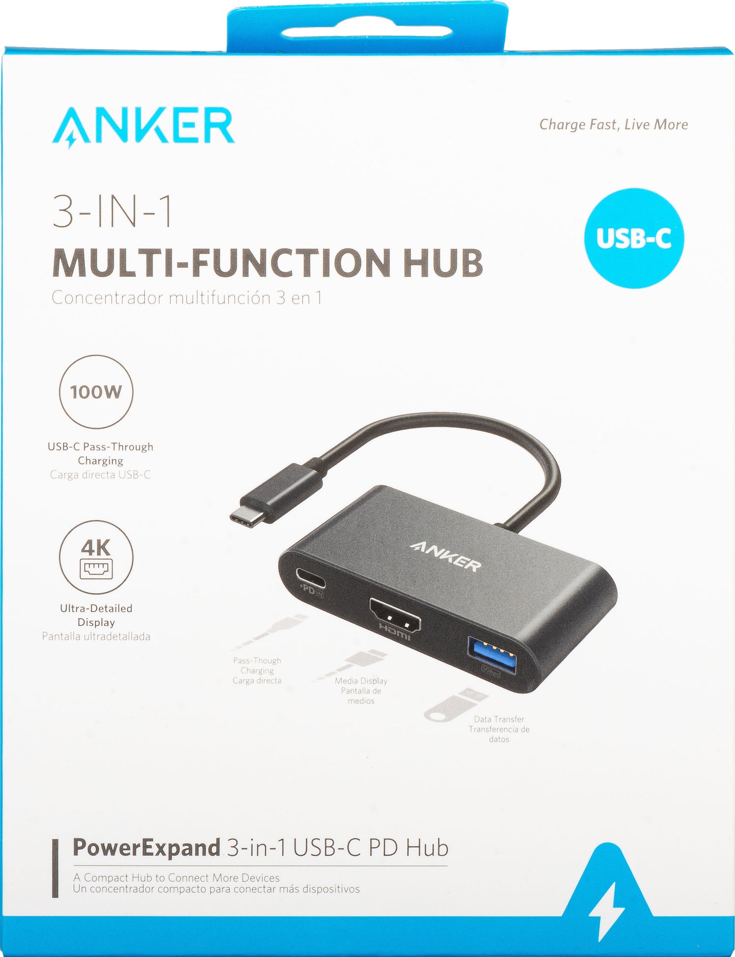 Προσαρμογέας Ήχου και Βίντεο USB-C - USB-C / HDMI / USB-A Anker PowerExpand, Μαύρο A8339HA1