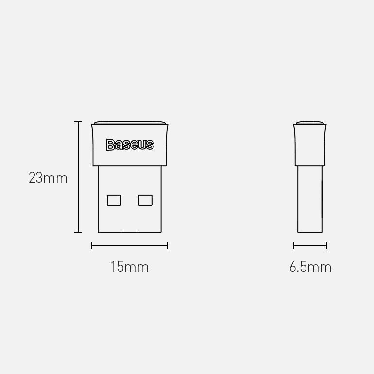 Baseus Προσαρμογέας Bluetooth USB BA04, μαύρο ZJBA0000000001