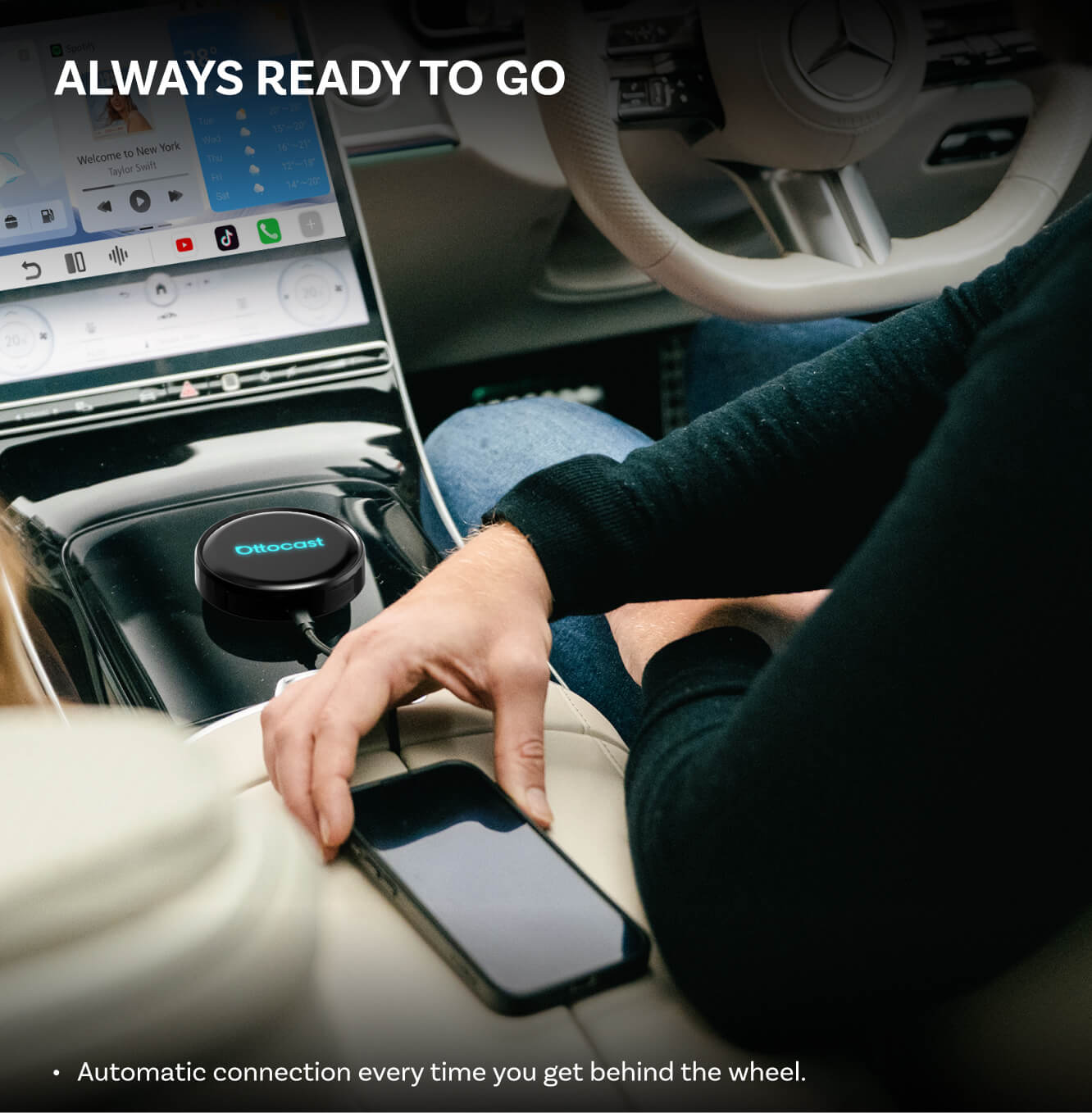 Ασύρματος προσαρμογέας Carplay / Android Auto Ottocast OttoAibox P3 Pro για Apple iPhone / Android Series PCS61-T