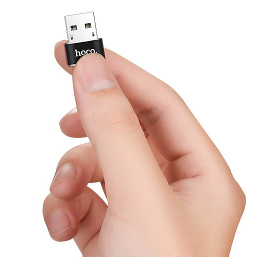 Προσαρμογέας δεδομένων και φόρτισης USB-C - USB-A HOCO UA6, Μαύρο