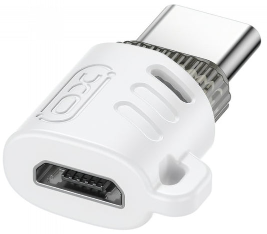 Προσαρμογέας Δεδομένων και Φόρτισης microUSB - USB-C XO Design NB256G, Λευκό