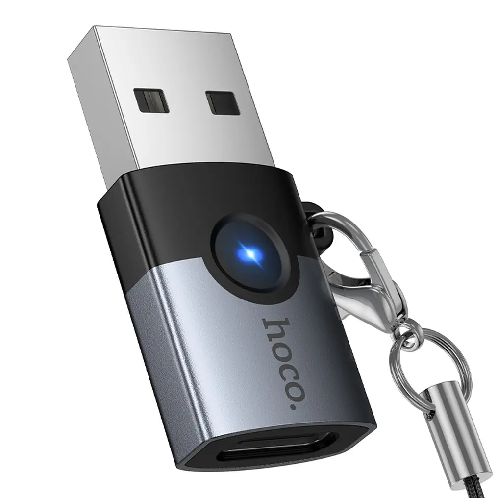 Προσαρμογέας Δεδομένων και Φόρτισης USB-C - USB-A HOCO UA46B, Γκρι