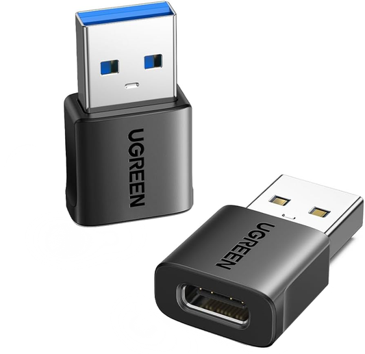 Προσαρμογέας Δεδομένων και Φόρτισης USB-C - USB-A UGREEN US701 (45275), Σετ 2 τεμαχίων, Μαύρο