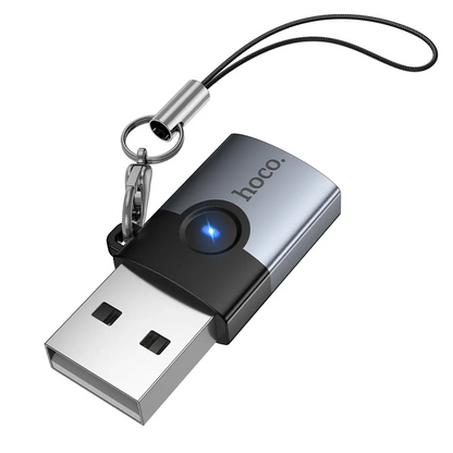 Προσαρμογέας Δεδομένων και Φόρτισης USB-C - USB-A HOCO UA46B, Γκρι
