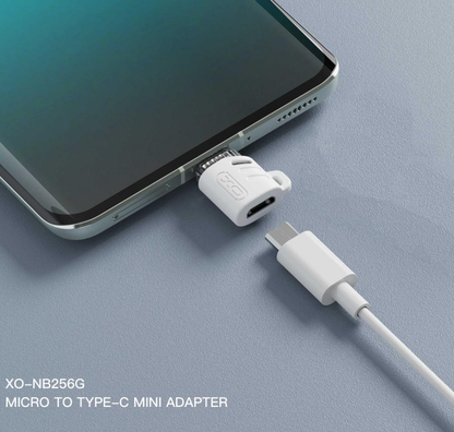 Προσαρμογέας Δεδομένων και Φόρτισης microUSB - USB-C XO Design NB256G, Λευκό