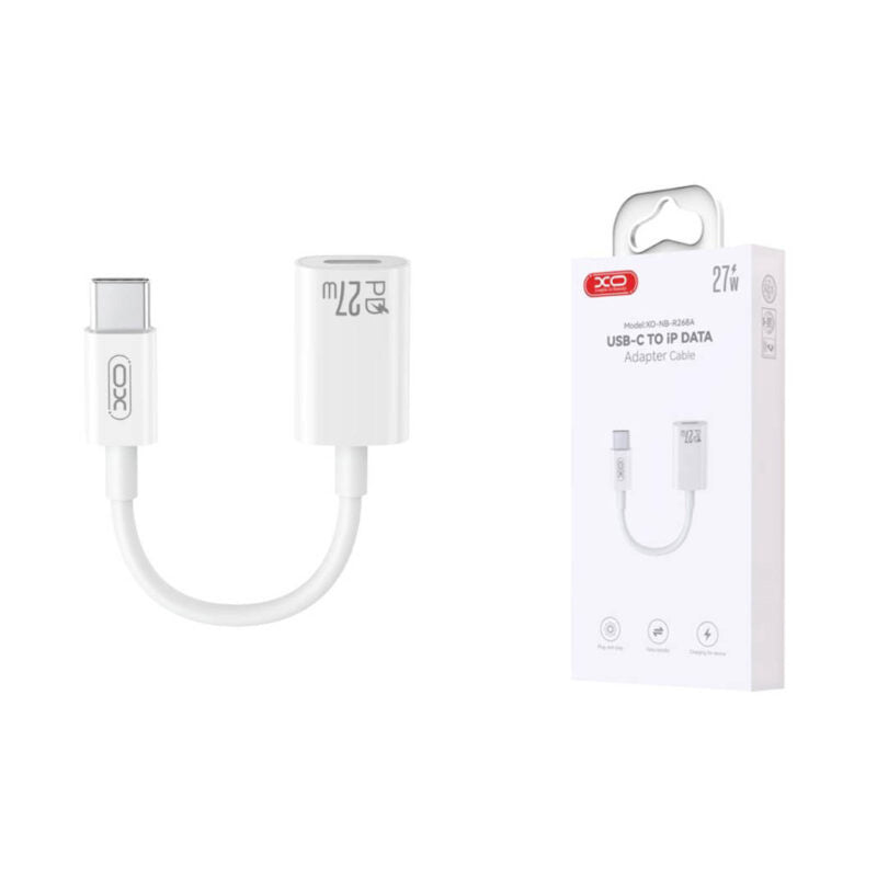Προσαρμογέας Δεδομένων και Φόρτισης USB-C - Lightning XO Design NB-R268A, Λευκό