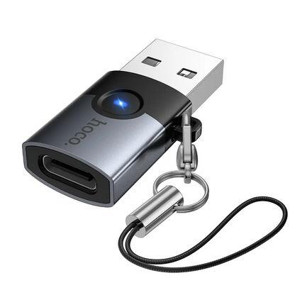 Προσαρμογέας Δεδομένων και Φόρτισης USB-C - USB-A HOCO UA46B, Γκρι