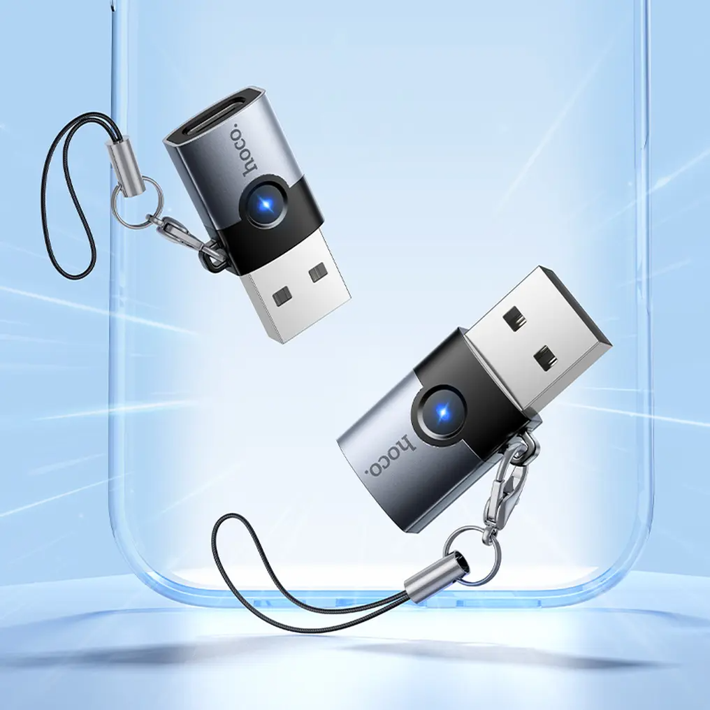 Προσαρμογέας Δεδομένων και Φόρτισης USB-C - USB-A HOCO UA46B, Γκρι
