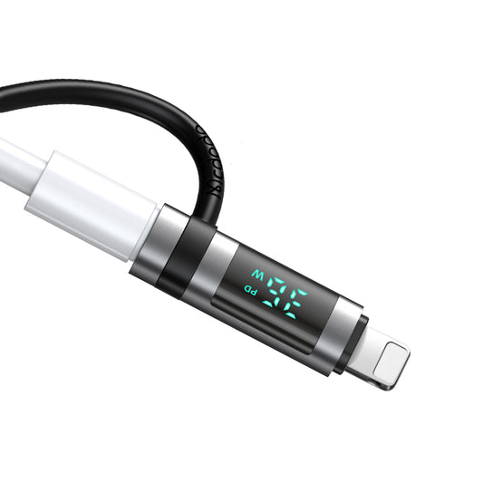 Προσαρμογέας Δεδομένων και Φόρτισης USB-C - Lightning McDodo OT-2610 Pigeon Display, Μαύρο