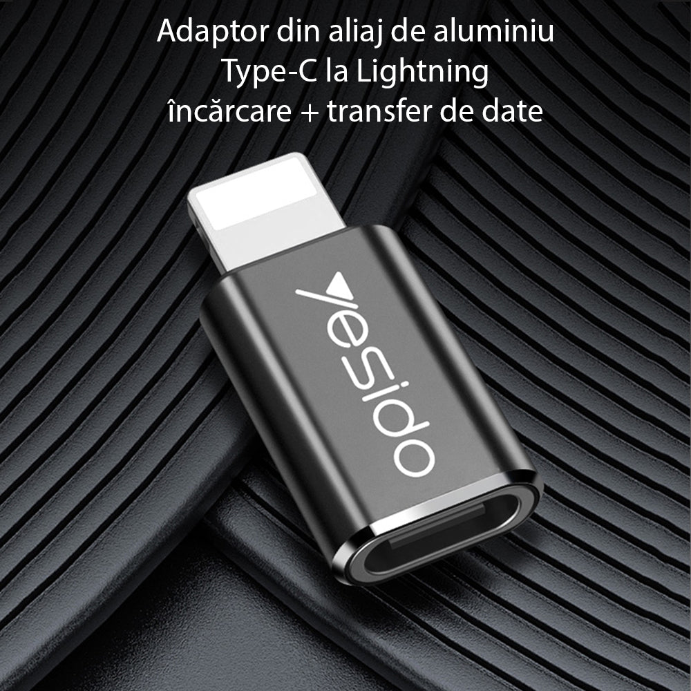Προσαρμογέας Δεδομένων και Φόρτισης USB-C - Lightning Yesido GS03, Μαύρο