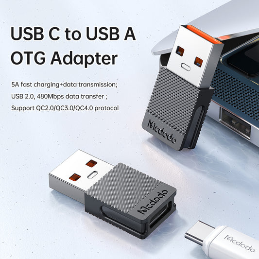 Προσαρμογέας Δεδομένων και Φόρτισης USB-C - USB-A McDodo OT-6970, Μαύρο