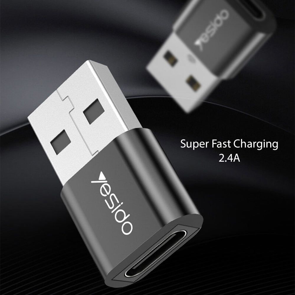Προσαρμογέας Δεδομένων και Φόρτισης USB-C - USB-A Yesido GS09, Μαύρο