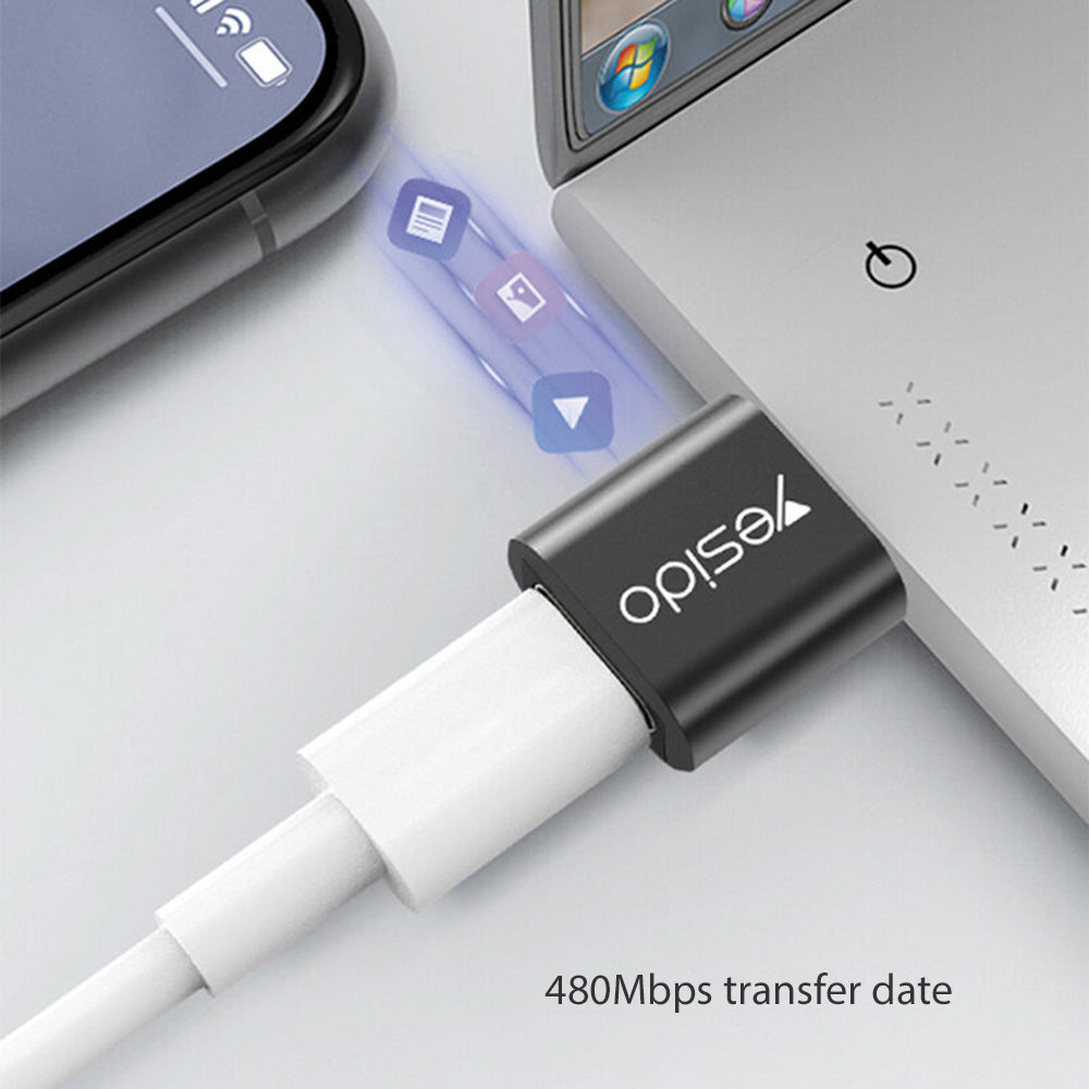 Προσαρμογέας Δεδομένων και Φόρτισης USB-C - USB-A Yesido GS09, Μαύρο