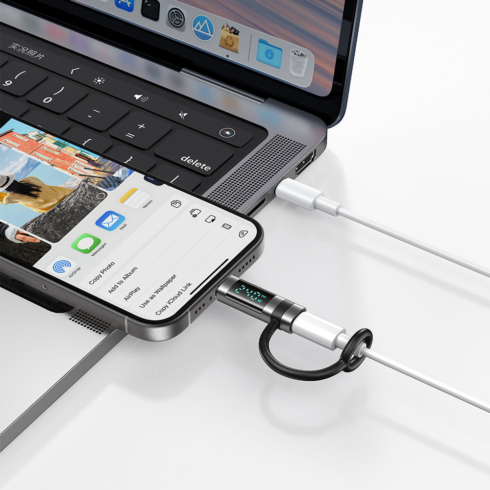 USB-C Data and Charging Adapter - USB-C McDodo OT-2620 Pigeon Display, Black