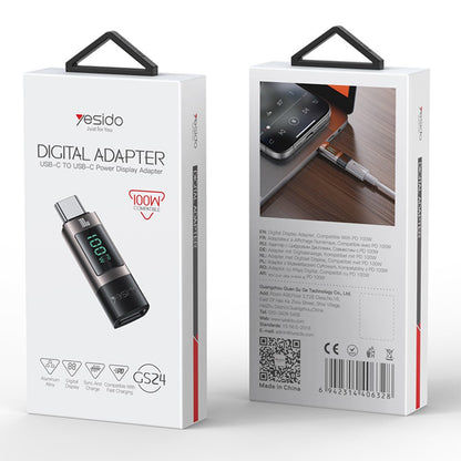 Προσαρμογέας Δεδομένων και Φόρτισης USB-C - USB-C Yesido GS24 Display, Γκρι