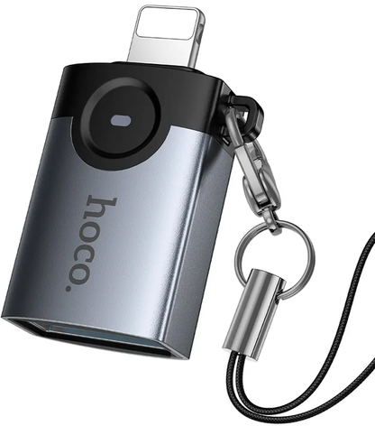 Προσαρμογέας OTG Lightning - USB-A HOCO UA46, Γκρι