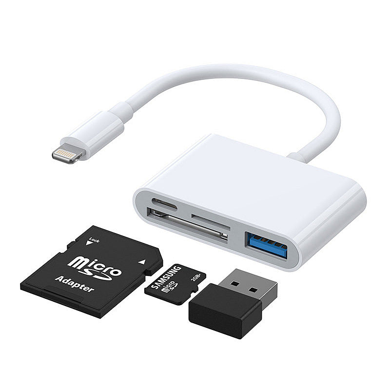 Joyroom OTG Lightning - USB-A / microSD Joyroom, Λευκό S-H142