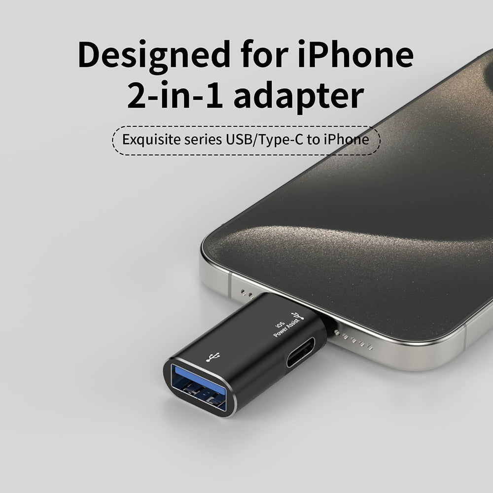 Προσαρμογέας OTG Lightning - USB-A Techsuit A18 AluVoltX, Μαύρο
