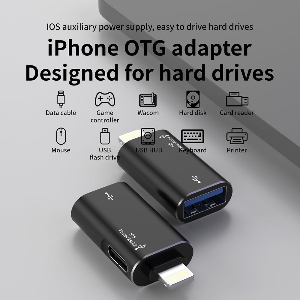 Προσαρμογέας OTG Lightning - USB-A Techsuit A18 AluVoltX, Μαύρο