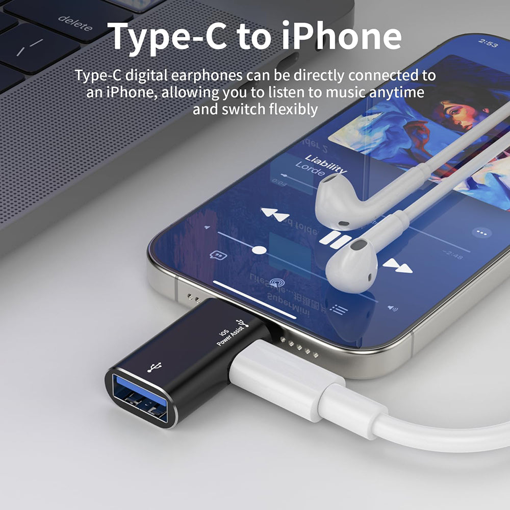 Προσαρμογέας OTG Lightning - USB-A Techsuit A18 AluVoltX, Μαύρο