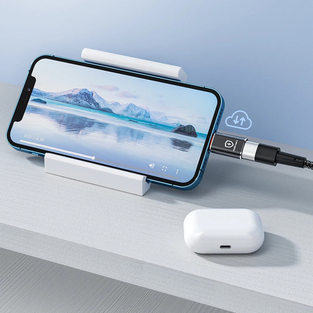 Adaptor OTG Lightning - USB-A Techsuit A6 HyperPort, Μαύρο Πορτοκαλί