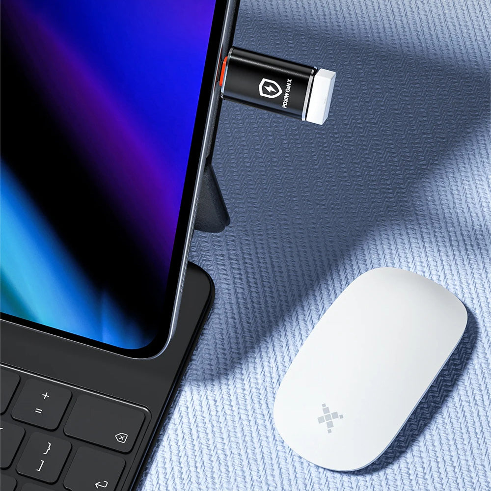 Adaptor OTG Lightning - USB-A Techsuit A6 HyperPort, Μαύρο Πορτοκαλί