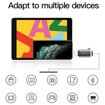 Προσαρμογέας OTG Lightning - USB-A Yesido GS14, Μαύρο