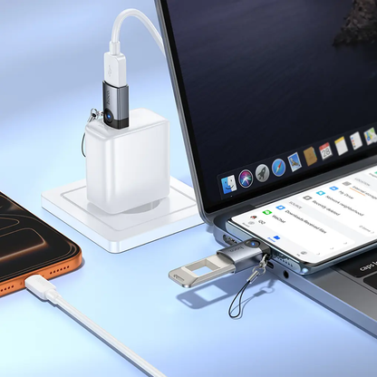 Προσαρμογέας OTG USB-C - USB-A HOCO UA46C, Γκρι